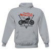 Pánska mikina s kapucňou s potlačou Custom motorcycles pánské Šedá melír XS