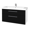 Dreja Umývadlová skrinka Q MAX SZZ2 105 - N01 Biela lesk / Úchytka T02 / L17 Čierná vysoký lesk