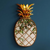 Nástenný objekt KARE Pina Zrkadlo, polyresin, sklo, 50 cm, zlatá farba - 52903