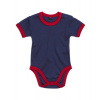 Detské body (bez potlače)tmavomodré, červený lem