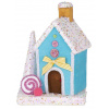 Dekorácia MagicHome Candy Line, domček, modrý, 27 cm