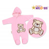 BABY NELLYS Kombinézka/overal Medvedík Teddy - ružová 56 (1-2m)