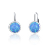 Ligot Strieborné náušnice s modrým syntetickým opálom