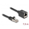 Delock Síťový prodlužovací kabel ze zástrčky RJ45 na zásuvku RJ45, Cat.6A, S/FTP, 7,5 m, černý