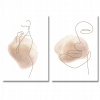 Plagáty set 2 plagáty Žena One Line Beige People, umenie bez rámu 70 x 100 cm (Plagáty set 2 obrazy 70x100, bez rámu, žena)