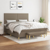 vidaXL Posteľný rám boxspring s matracom sivohned 160x200 cm látka - Šedohnedá - 8088-149850