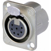 XLR zásuvka Neutrik NC7FD-LX-CON, prírubová rovná, 7-pól., strieborná; NC7FD-LX