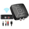 Qoltec Bluetooth audio adaptér s NFC, 2x RCA, 3,5 mm AUX, handsfree, 10 m