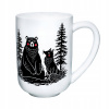 Biely porcelánový hrnček medvedík a líška darček s komickou potlačou 400 ml