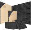 HUSTÉ AKUSTICKÉ PANELY 12 X 30.5 X 30.5 X 2.5 CM ČIERNE, TLMIACE TEHLU