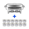 TECHNICA [Sada] 9 l ohrievač gastronormy GN 1/1 605x370x240 mm + 12 x gélové palivo pre ohrievače gastronormy 200 g
