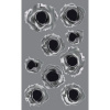 Samolepky na auto design Shotgun Traces 3D Chrome (rozměr 9,5 x 16,1 cm)