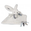 Plyšový zajačik na maznanie Bunny Happy Glossy Doudou et Compagnie modrý 25 cm v darčekovom balení od 0 mes DC3742