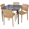 ROJAPLAST Set záhradného nábytku ZWMT-90 záhradný stôl 1 + 4 záhradné stoličky BARS