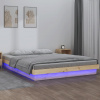 zahrada-XL Posteľný rám s LED 140x190 cm masívne drevo 820017