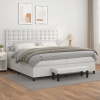 zahrada-XL Boxspring posteľ s matracom biela 200x200 cm umelá koža 3137684