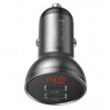 Adaptér do auta Baseus Digital Display Dual 2x USB, 4,8A, 24W (CCBX-0G) sivý