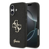 Guess PU Fixed Glitter 4G Metal Logo zadný kryt pre iPhone 17 Black
