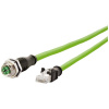 Metz Connect 142M2X25050 M12 sieťové káble, prepojovacie káble CAT 6A S/FTP 5.00 m zelená krytie PUR, odolný proti kyselinám, odolný proti ozónu, odolný proti; 142M2X25050