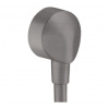 Hansgrohe FixFit E, nástenné kolienko bez spätného ventilu, kartáčovaný čierny chróm, HAN-27454340