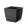 kvetináč 16cm RATOLLA SQUARE DRLK165-440U umbra plastový PROSPERPLAST