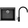 Set Sinks G9574 (dřez Cube 560 Metalblack 74 + baterie Vitalia Metalblack 74)