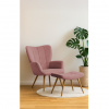 Sammer Velvetové kreslo ušiak v ružovej farbe s taburetkou 0000395922