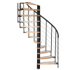 Minka STAIRS Priestorovo točité schodisko Helios buk/čierna 101-155 x 57-84 cm