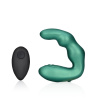 Ouch! Bent Vibrating Prostate Massager with Remote Control Metallic Green