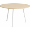 Stôl Loop Stand okrúhly lakovaná dubová doska biele nohy 120 cm