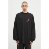 Bavlnené tričko s dlhým rukávom 032C ''Office Fruit'' Oversized Longsleeve čierna farba, s potlačou, F24-URC-0271-050