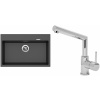 Set Sinks (dřez Maximo 780 Metalblack 74 + baterie Mix 350 P Chrom - lesklý) ACRMA78074M350P