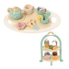 Kruzzel 26418 Detská drevená čajová súprava so stojanom na koláče