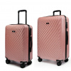 ROWEX Veľký a príručný cestovný kufor s TSA zámkom ROWEX Roseline 2v1 Farba: Ružovo-zlatá 56x38x23 cm, 66x45x26 cm, 76x50x30 cm ABS