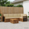 Rohová sofa sada s polštářem 5 pcs Přírodní 3384384
