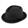 Fiebig - Headwear since 1903 Trilby klobúk vlnený Fiebig - čierny s čiernou stuhou - Diamond Woolfelt Veľkosť: 61 cm (XL)