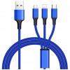 PremiumCord ku31pow01 3 in 1 USB, 3 konektory USB Type-C + micro USB + Lightning pro Apple, 1,2m