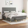 vidaXL Boxspring posteľ s matracom tmavosivá 180x200 cm látka - Sivá - 8089-149854