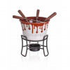 Fondue set na čokoládu s čajovou sviečkou a stojanom set 6 dielny CHOCO DARK
