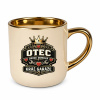 Otec - srdce domova, kráľ garáže – Elegantný hrnček na darček - Koszulkowy | béžová