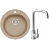 Set Alveus (dřez Niagara 10 Beige 55 + baterie Angle Kartáčovaná ocel) SETA20118