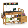 Costway Detská vonkajšia kuchynka so záhonom a hrantíkom