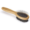 Mikki Bamboo Small Combi Brush - bambusová kefa 2v1 s nylonovými štetinami a kovovými kolíkmi, malá
