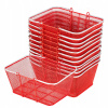 VEVOR Nákupný košík 12ks 22L s rúčkami, stohovateľný, červený