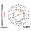 JT Hliníková reťazová rozeta JT JTA 1793-42 42T, 520