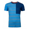 Dámske funkčné tričko Ortovox 185 ROCK'N'WOOL SHORT SLEEVE - modrá L