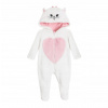 Dojčensky overal - PAJACYK COOL CLUB 56 Biela, ružová (Cool Club Warm Clow Suit Cat Marie R 56)