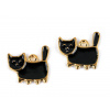 Kovový prívesok / ťaháčik na zips mačka čierna 2ks