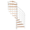 Minka STAIRS Priestorovo točité schodisko Helios buk/biela 101-155 x 57-84 cm