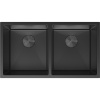 Mexen Binox 2-komorový oceľový drez 800 x 450 mm, čierny - 6421802000-70